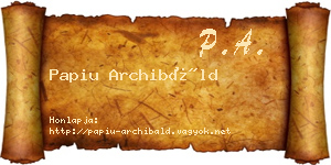 Papiu Archibáld névjegykártya